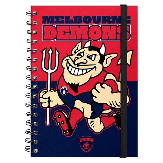 AFL A4 Hard Cover Notebook - Melbourne Demons - 60 Page