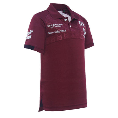 NRL 2024 Media Polo - Manly Sea Eagles - Maroon - Youth - Junior