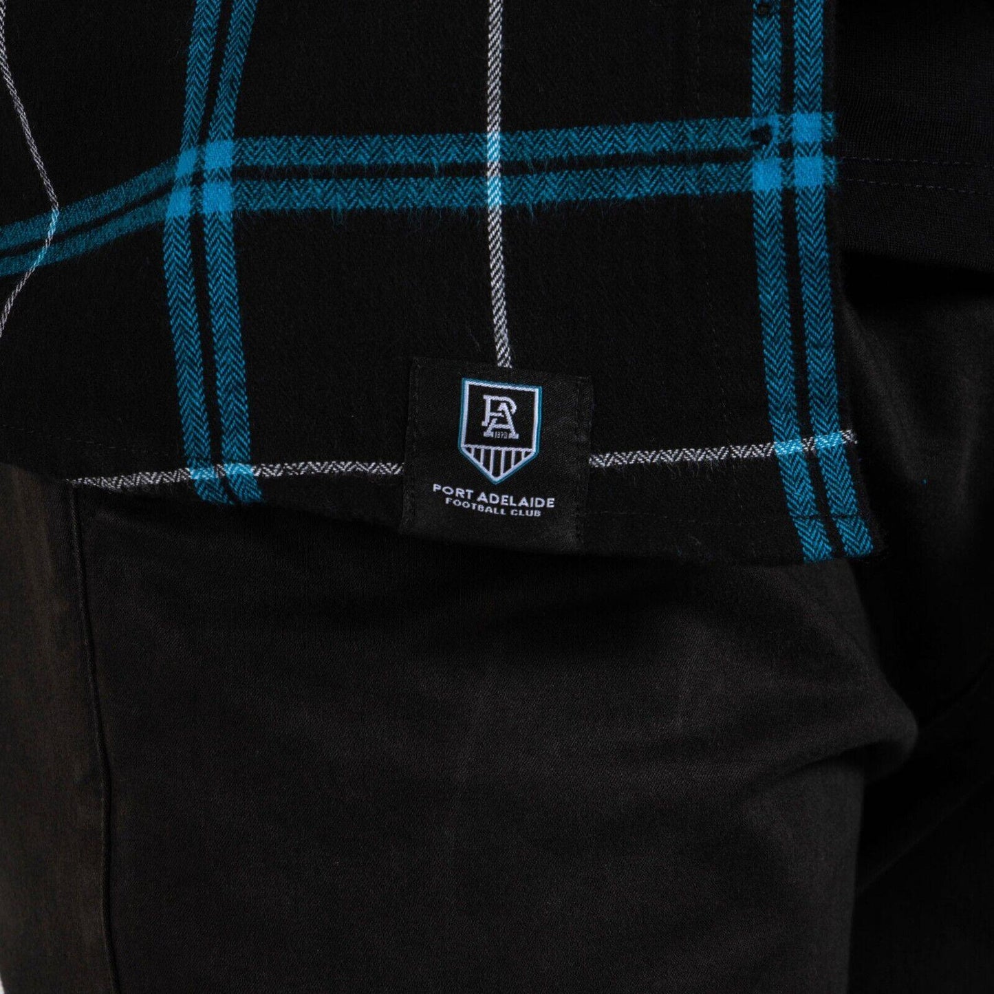 AFL 'Mustang' Flannel Polo - Port Adelaide Power - Flanno Shirt - Flannelette