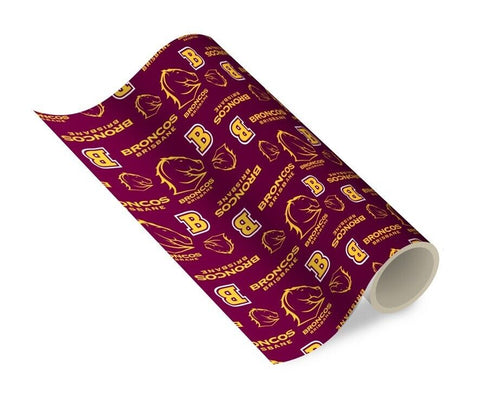 NRL Wrapping paper - Brisbane Broncos - New Design - Gift Wrap - 49cm X 69cm