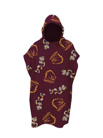 NRL Youth Hooded Towel - Brisbane Broncos - Kids - Beach Bath - OSFM