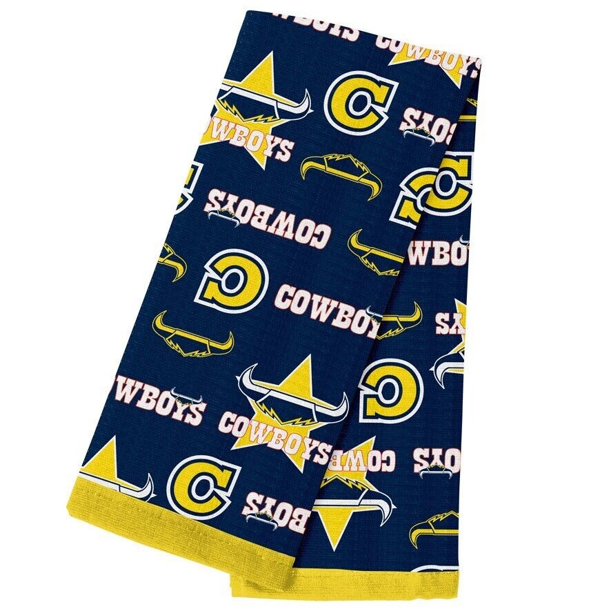 NRL Team Supporter Cotton Tea Towel - North Queensland Cowboys - 40cm x 60cm