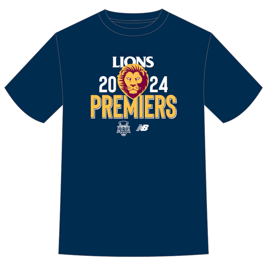 AFL 2024 PREMIERS TEE SHIRT - BRISBANE LIONS - MENS - ETA OCT 2024 - BELGRAVIA