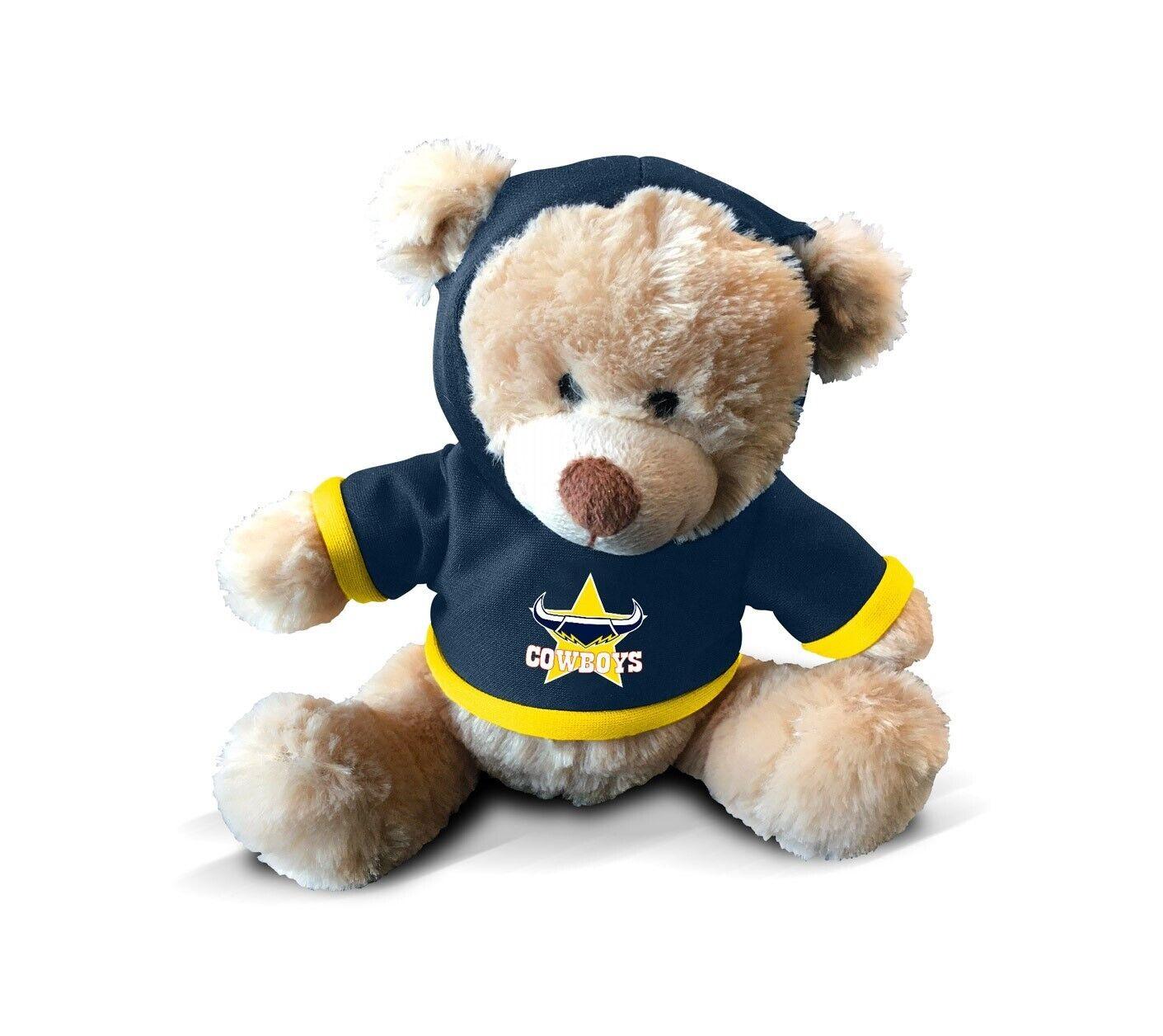 NRL Plush Teddy Bear With Hoodie Jumper - North Queensland Cowboys - 7 Inch Tall