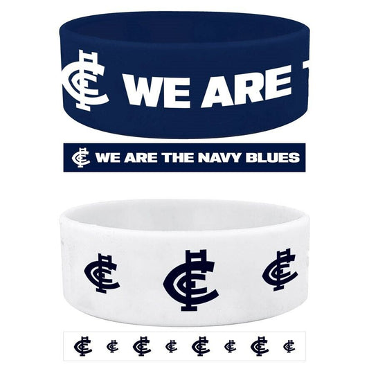 AFL Wrist Bands Set of 2 - Carlton Blues - Set of Two - Silicone Band