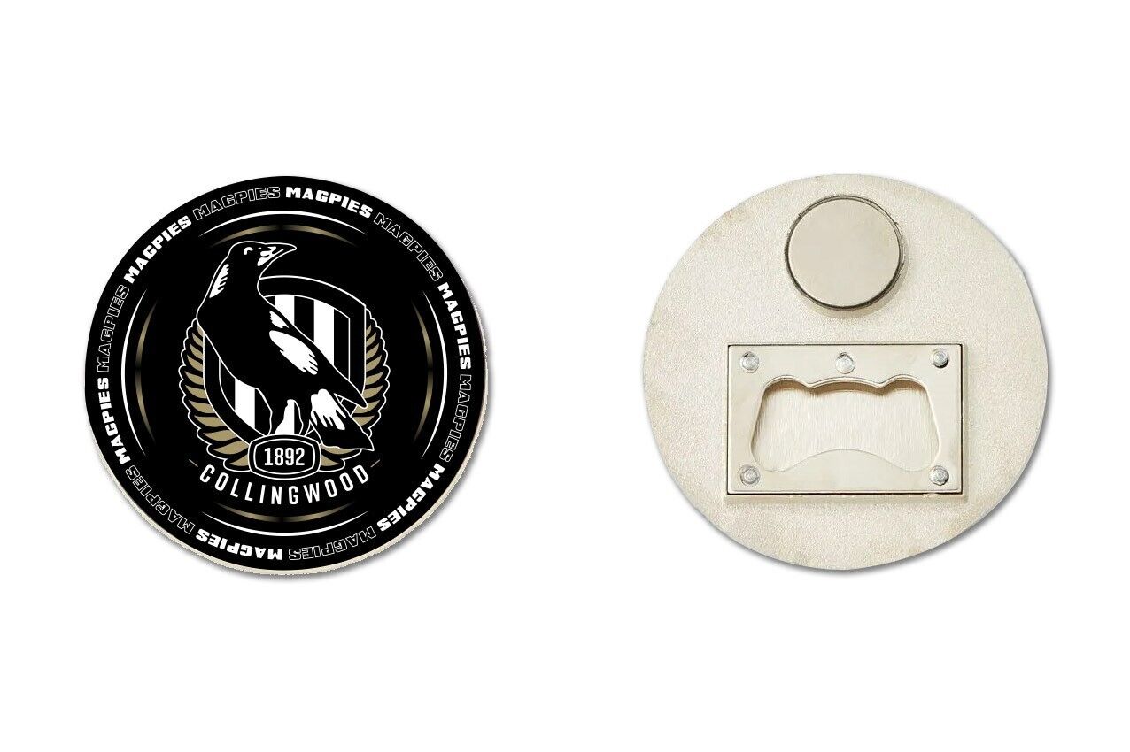 AFL Bottle Opener Magnet - Collingwood Magpies - Aussie Rules