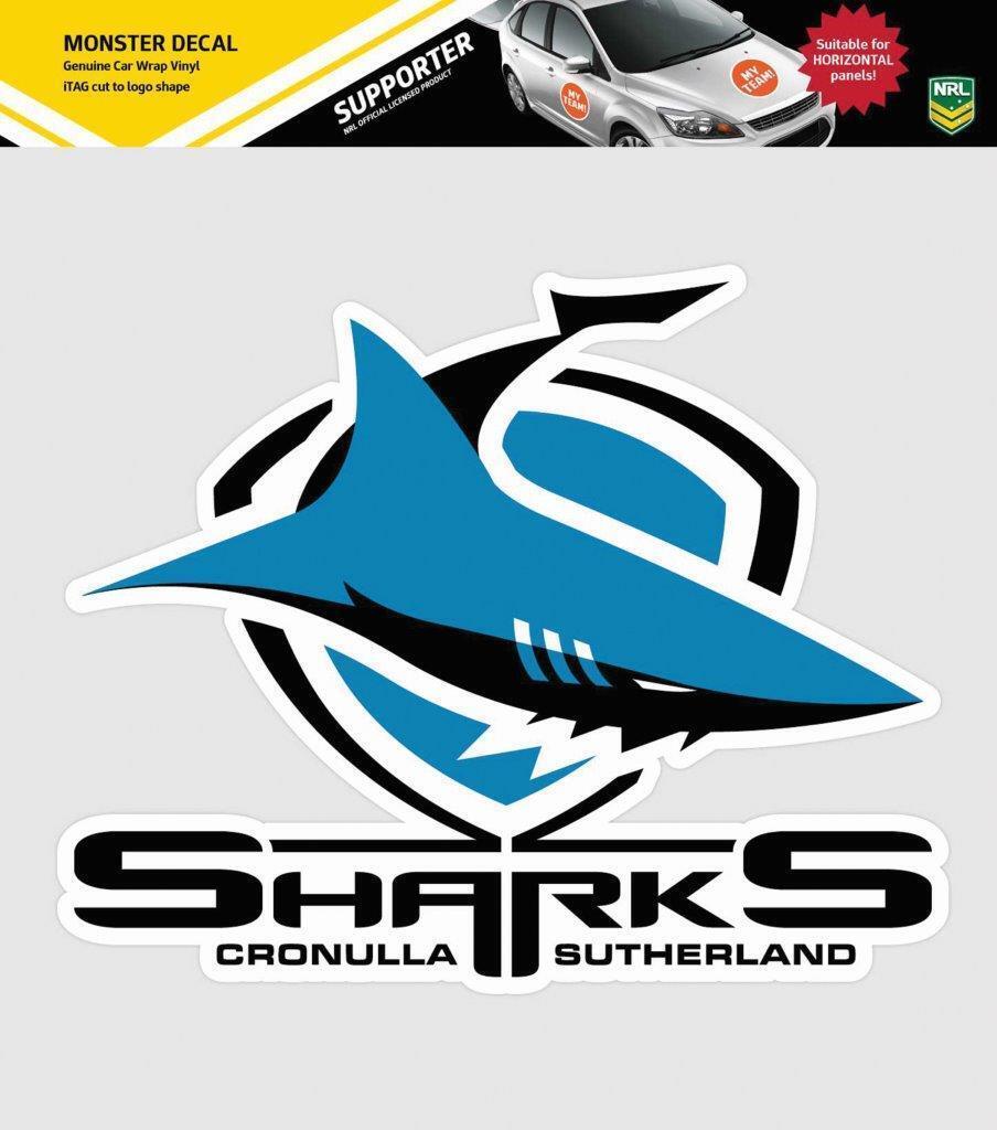 NRL Car Monster Decal - Cronulla Sharks - Sticker - Team Logo - 470mm