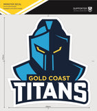 NRL Car Monster Decal - Gold Coast Titans - Sticker - Team Logo - 470mm