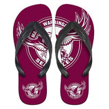 NRL Supporter Thongs - Manly Sea Eagles - Mens Size - Flip Flops - Shoe