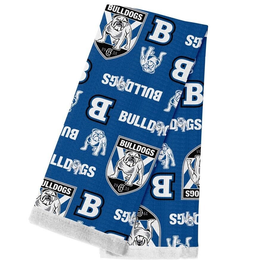 NRL Team Supporter Cotton Tea Towel - Canterbury Bulldogs - 40cm x 60cm