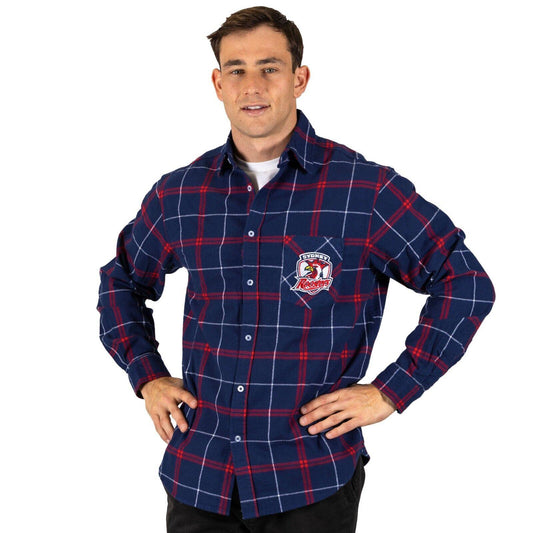 NRL 'Mustang' Flannel Polo - Sydney Roosters - Flanno Shirt