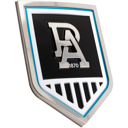 AFL 3D Chrome Emblem - Port Adelaide Power - Supporter Car Badge