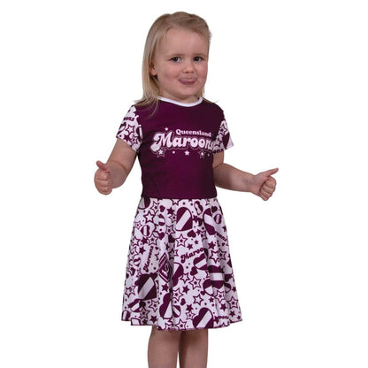NRL Heartbreaker Dress - Queensland Maroons - QLD - Girls - Toddler - Kid