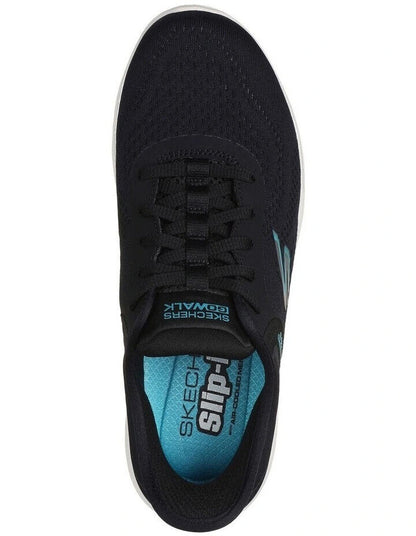 SKECHERS Go Walk 7 Slip In Shoe - Valin - Black/Aqua - Womens