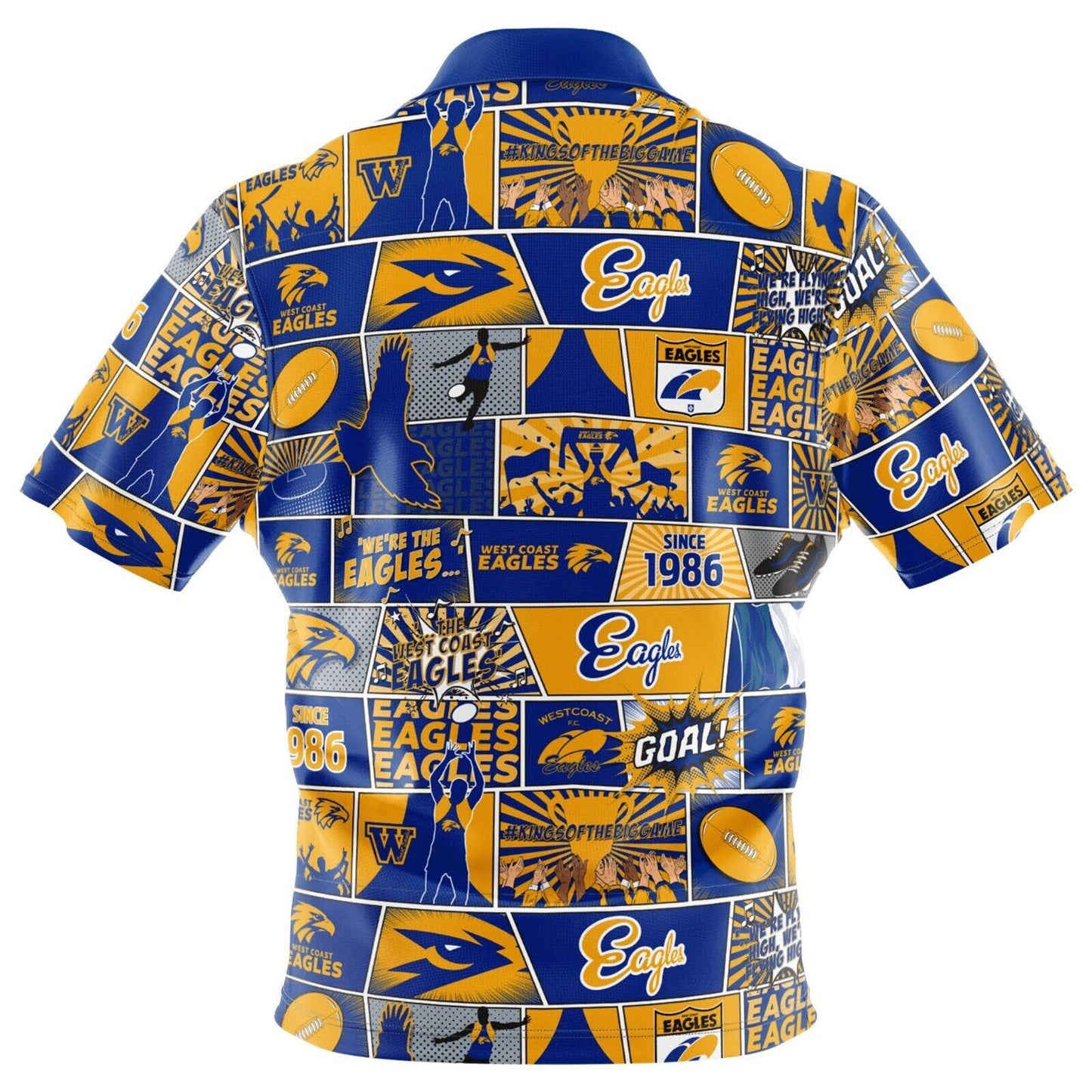 AFL Fanatics Button Up Polo Shirt - West Coast Eagles - Aussie Rules