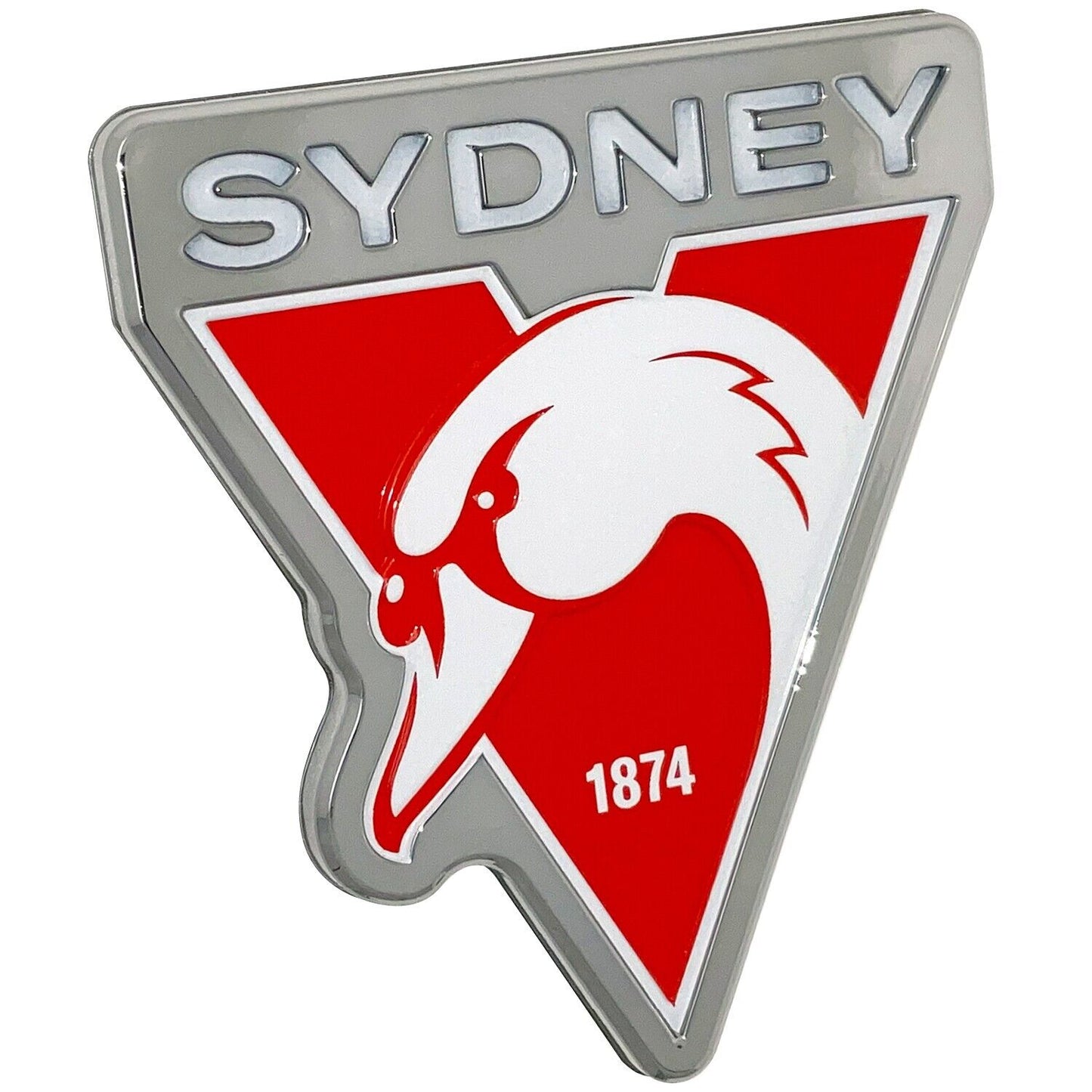 AFL 3D Chrome Emblem - Sydney Swans - Supporter Car Badge