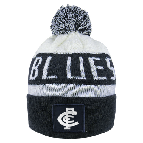 AFL Bar Beanie - Carlton Blues - Winter Hat - Adult - OSFM