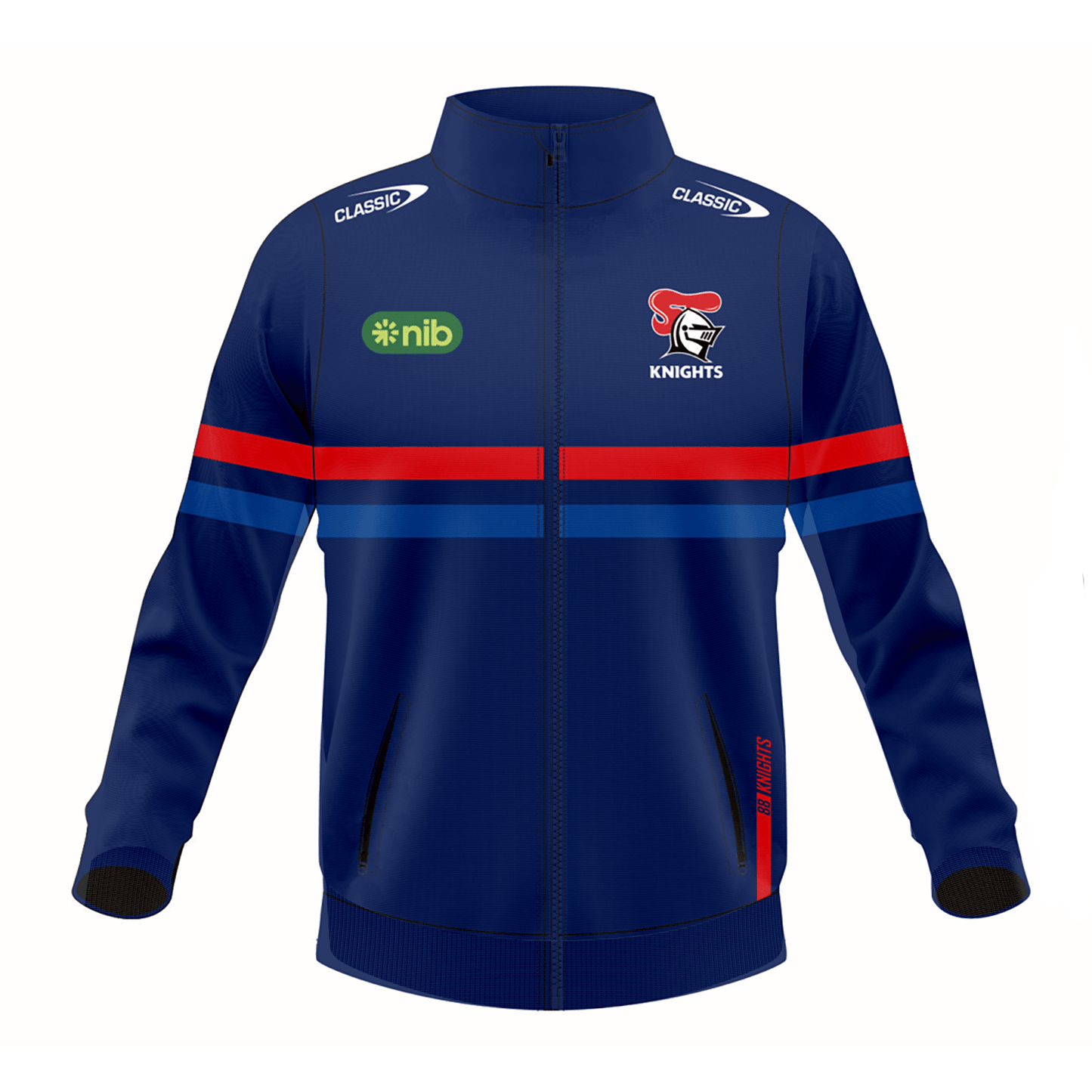 NRL 2024 Track Jacket - Newcastle Knights - Navy - Adult