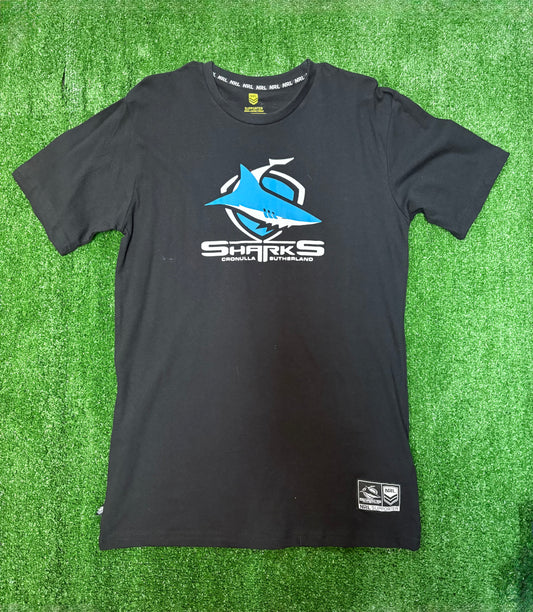 NRL Cotton Logo Tee Shirt - Cronulla Sharks - Mens - Black