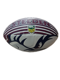 NRL Supporter Football - Manly Sea Eagles - Game Size Ball - Size 5 - White