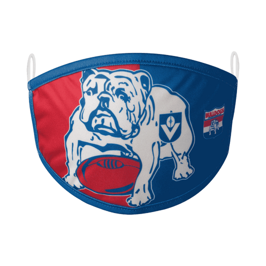 AFL Face Mask 2 Pack - Western Bulldogs - Washable - Adult - 3 Layer Protection