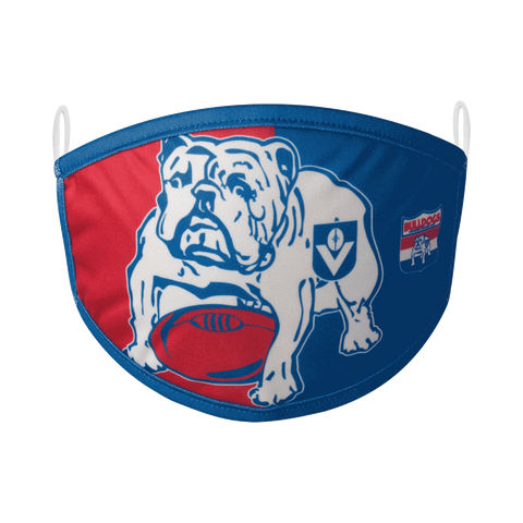 AFL Face Mask 2 Pack - Western Bulldogs - Washable - Adult - 3 Layer Protection