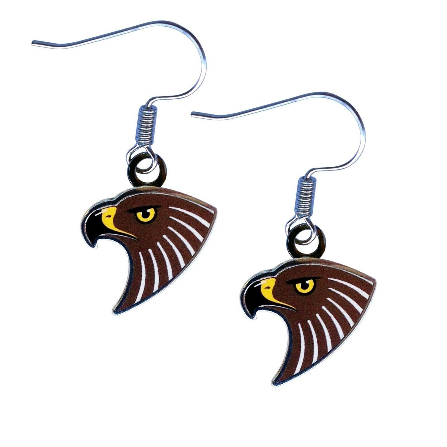 AFL Logo Metal Earrings - Hawthorn Hawks - Surgical Steel - Drop Earrings