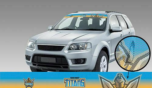 NRL Window Sun Visor Decal - Gold Coast Titans - See Thru Car Sticker UV Safe