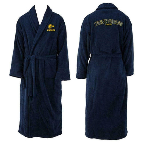 AFL Long Sleeve Bath Robe - West Coast Eagles - Dressing Gown - Adult
