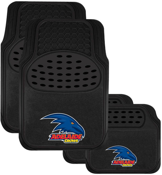 AFL Car Floor Mats - Adelaide Crows - Set Of 4 - Universal Size Fit