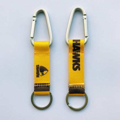 AFL Carabiner Key Ring - Hawthorn Hawks - Keyring - Clip and Ring