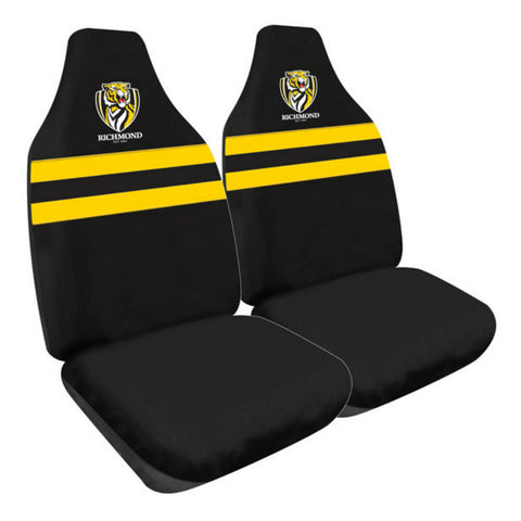 AFL Front Car Seat Covers - Richmond Tigers - Set Of 2 One Size Fits All -