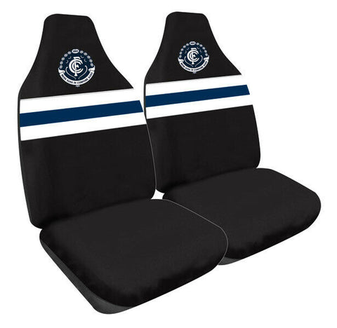 AFL Front Car Seat Covers - Carlton Blues - Set Of 2 One Size Fits All -