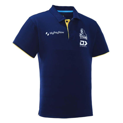 NRL 2023 Media Polo Shirt - Gold Coast Titans - Adult - NAVY - DYNASTY