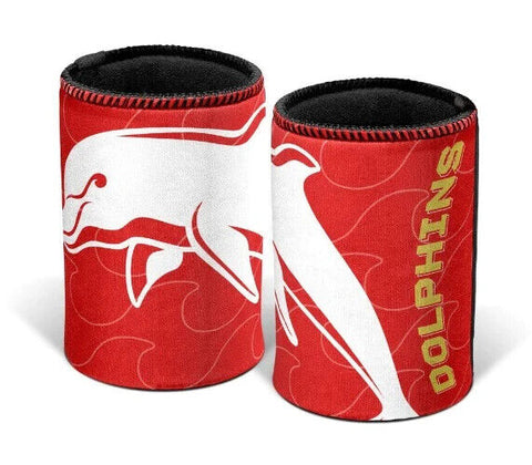 NRL Stubby Can Cooler - Dolphins - Drink - Rubber Base