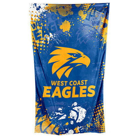 AFL Wall Flag Cape - West Coast Eagles - 150cm x 90cm - Steel Eyelet For Hanging