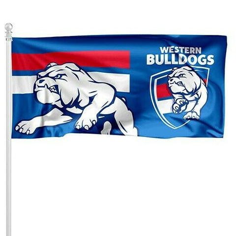 AFL Pole Flag - Western Bulldogs - 90cm x 180cm - Steel Eyelet For Hanging