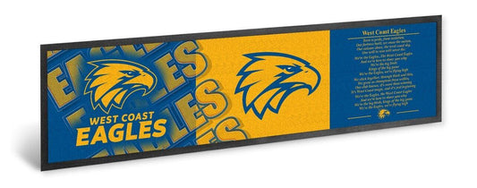 AFL Bar Runner - West Coast Eagles - Bar Mat - Team Song - 25cm x 90cm