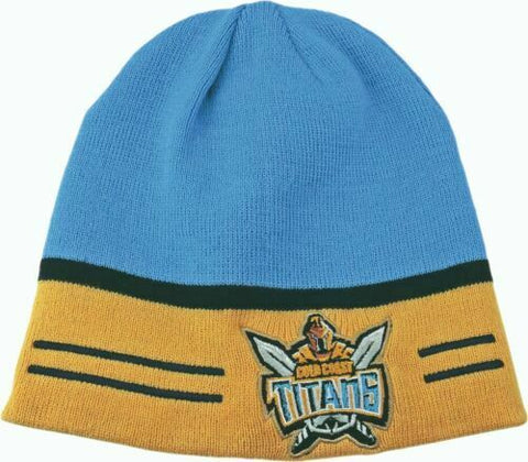 NRL Switch Reversible Beanie - Gold Coast Titans - Winter Hat - Adult