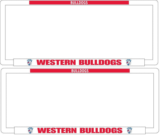 AFL Car Number Plate Frame Set Of Two - Western Bulldogs - Front/Back