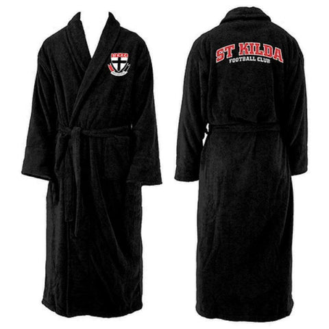 AFL Long Sleeve Bath Robe - St Kilda Saints - Dressing Gown - Adult
