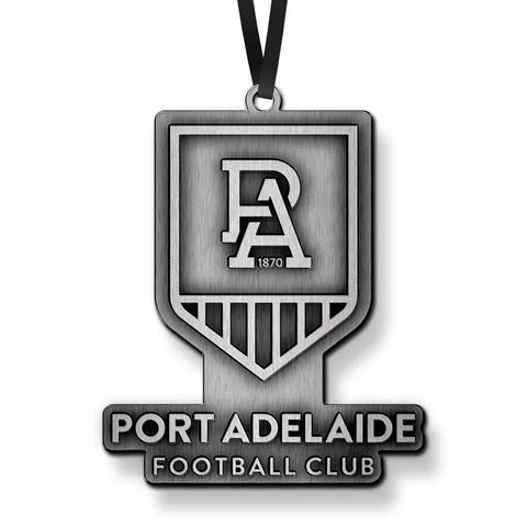 AFL Christmas Metal Ornament - Port Adelaide Power - Approx. 70 x 50mm
