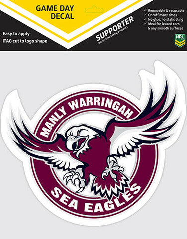 NRL Game Day Decal  - Manly Sea Eagles - Car Sticker 180mm