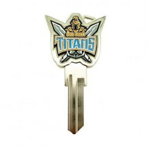 NRL 3D House Key - Gold Coast Titans - LW4 Blank Metal Badge Keys - Rugby League