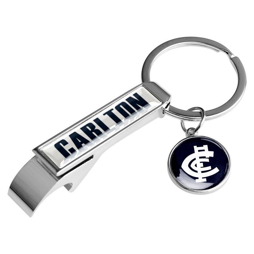 AFL Bottle Opener Key Ring - Carlton Blues - Metal Keyring