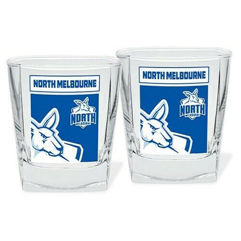 AFL Spirit Drink Glass Set Of Two - North Melbourne Kangaroos - 250ml Cup