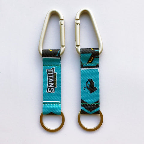 NRL Carabiner Key Ring - Gold Coast Titans - Keyring - Clip and Ring