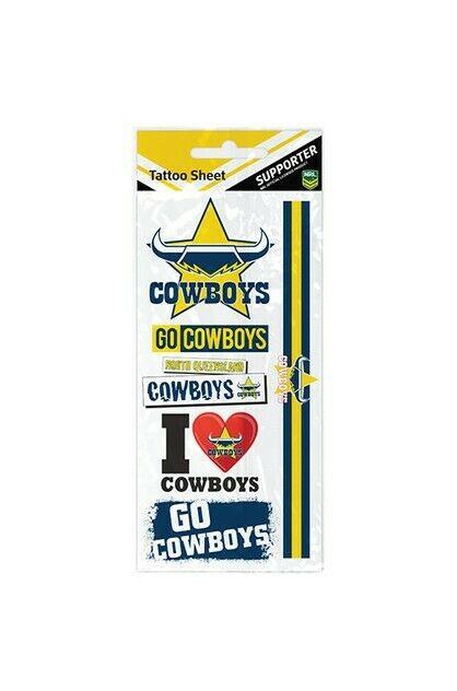 NRL Temporary Tattoo Sheet - North Queensland Cowboys - Rugby League