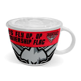 AFL Soup Mug with Lid - Essendon Bombers - Ceramic - 850mL Capacity