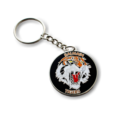 NRL Heritage Metal Key Ring - Balmain Tigers - Logo Keyring - Rugby League
